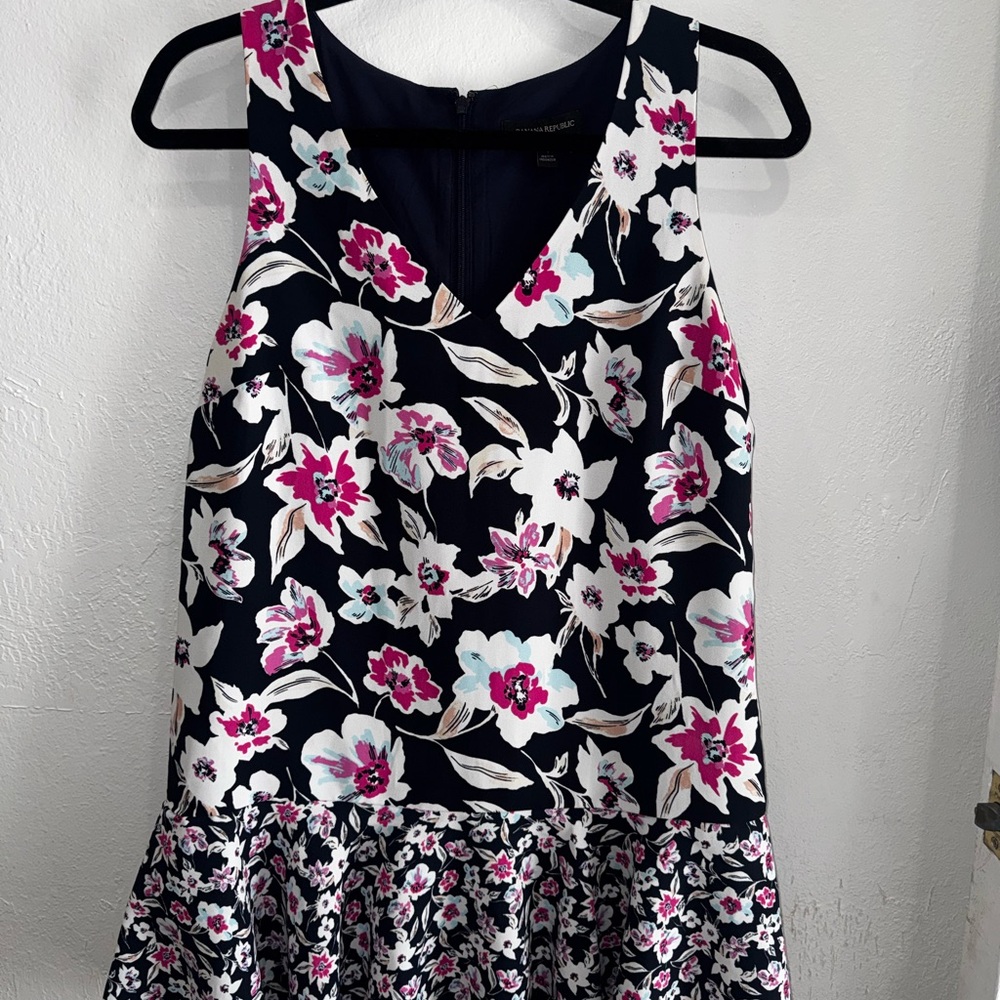Banana Republic Navy Floral Dress